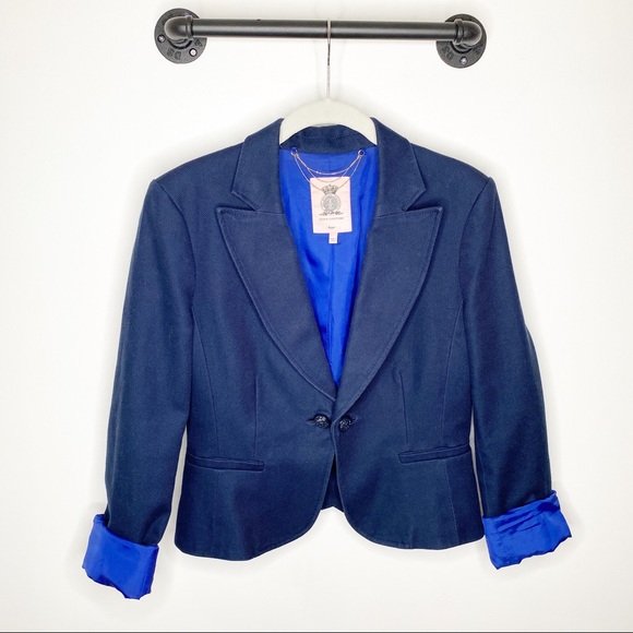 juicy couture dark regal cavalry blazer notched